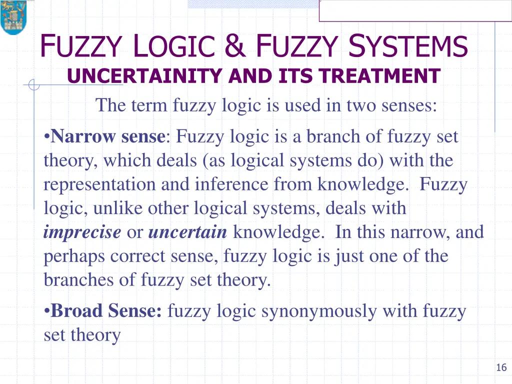 f uzzy l ogic f uzzy s ystems uncertainity 2