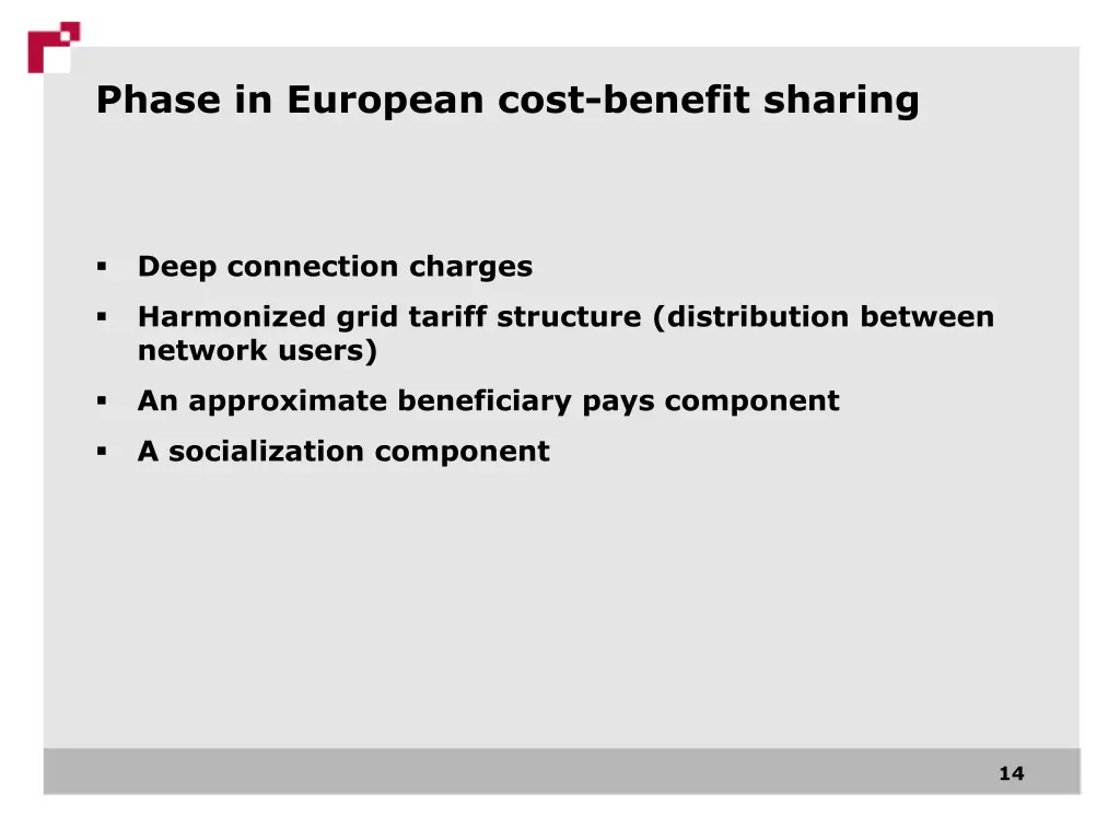 phase in european cost benefit sharing