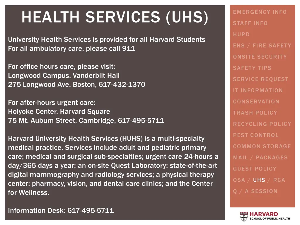health services uhs