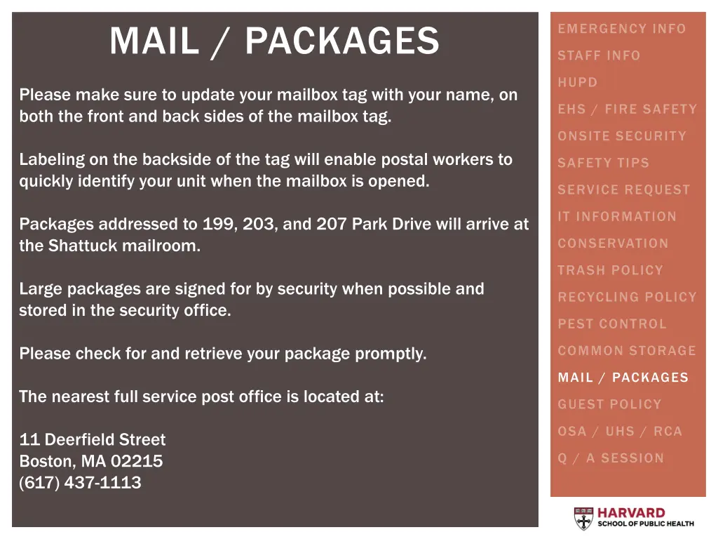 mail packages