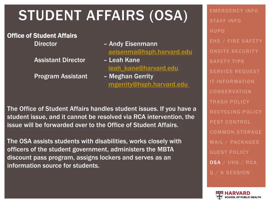 student affairs osa