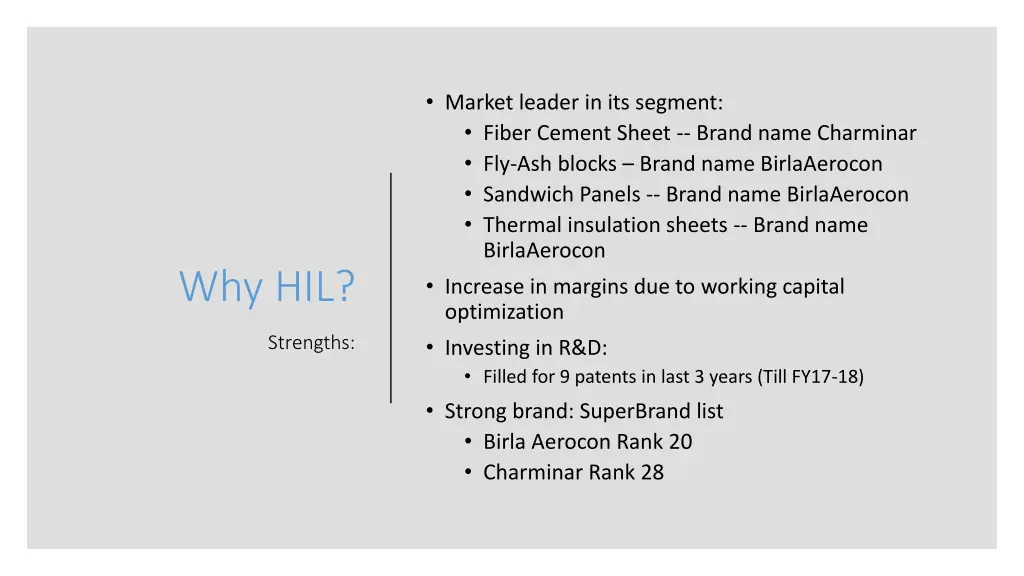 market leader in its segment fiber cement sheet