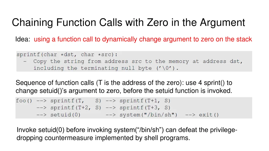 chaining function calls with zero in the argument