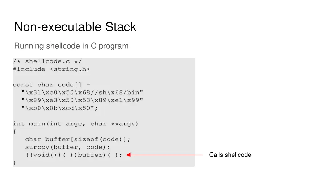 non executable stack
