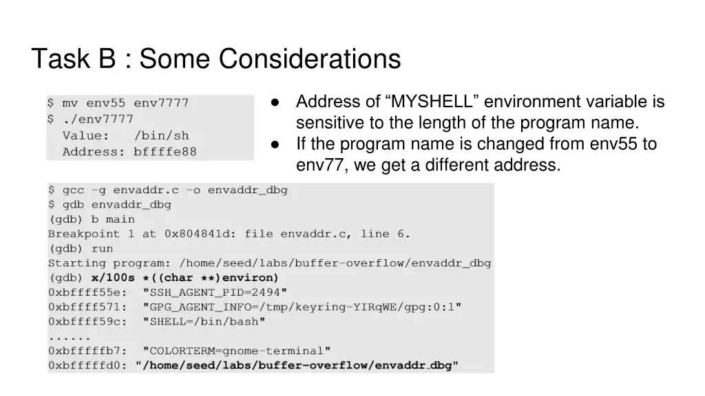 task b some considerations