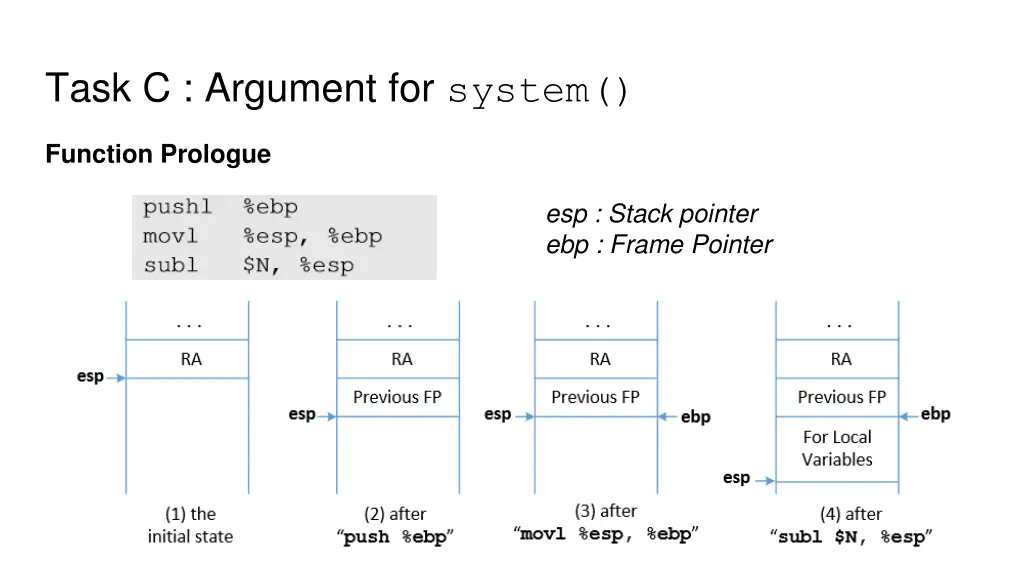 task c argument for system 1