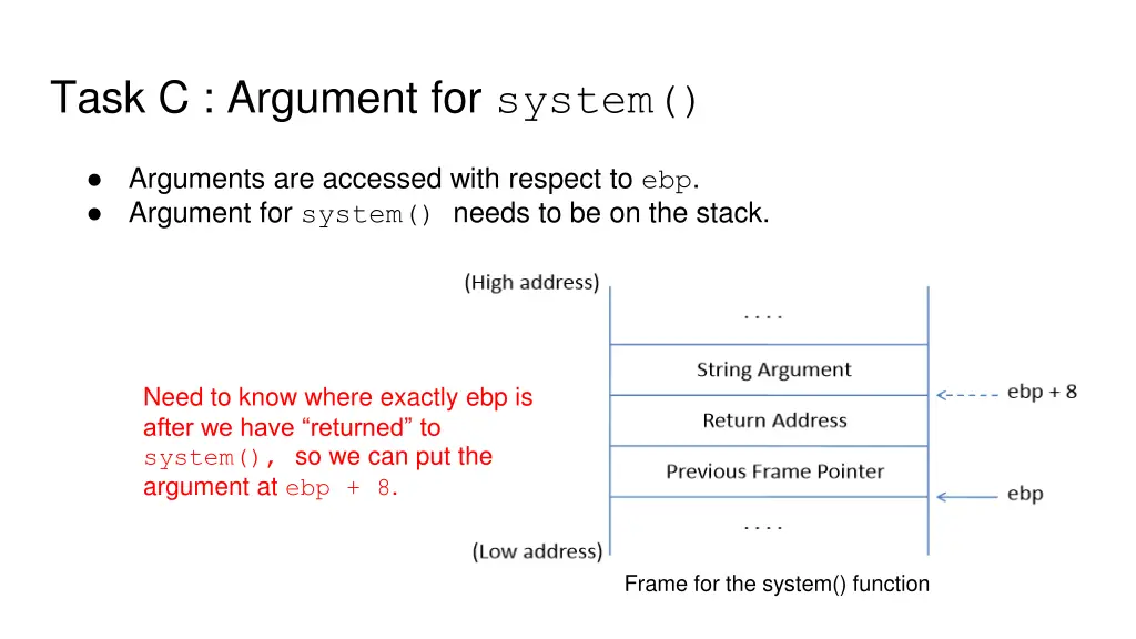 task c argument for system