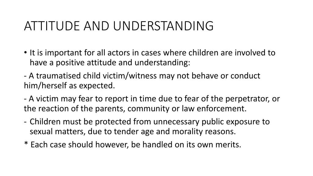 attitude and understanding