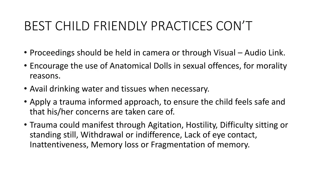 best child friendly practices con t