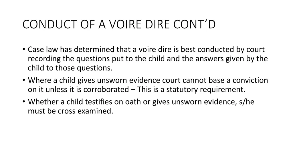 conduct of a voire dire cont d 1