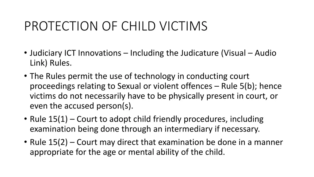 protection of child victims