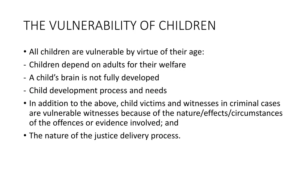 the vulnerability of children