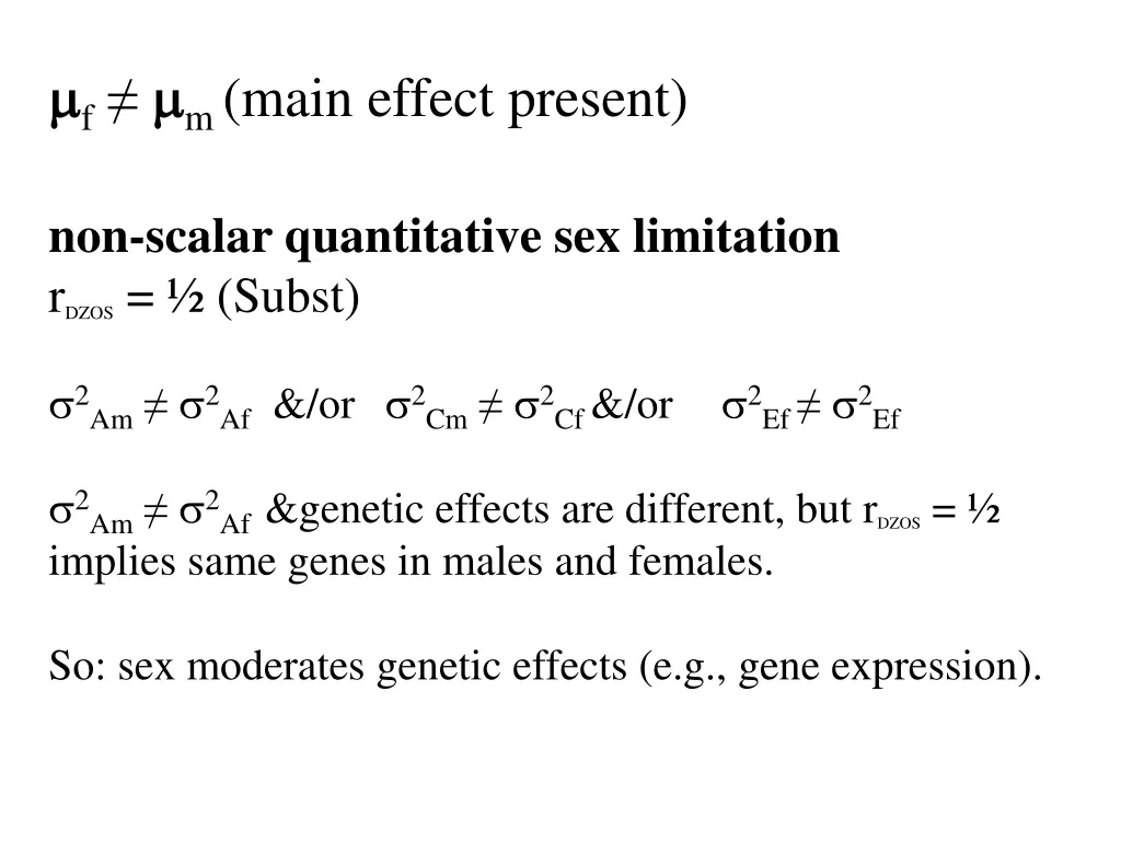 f m main effect present 1