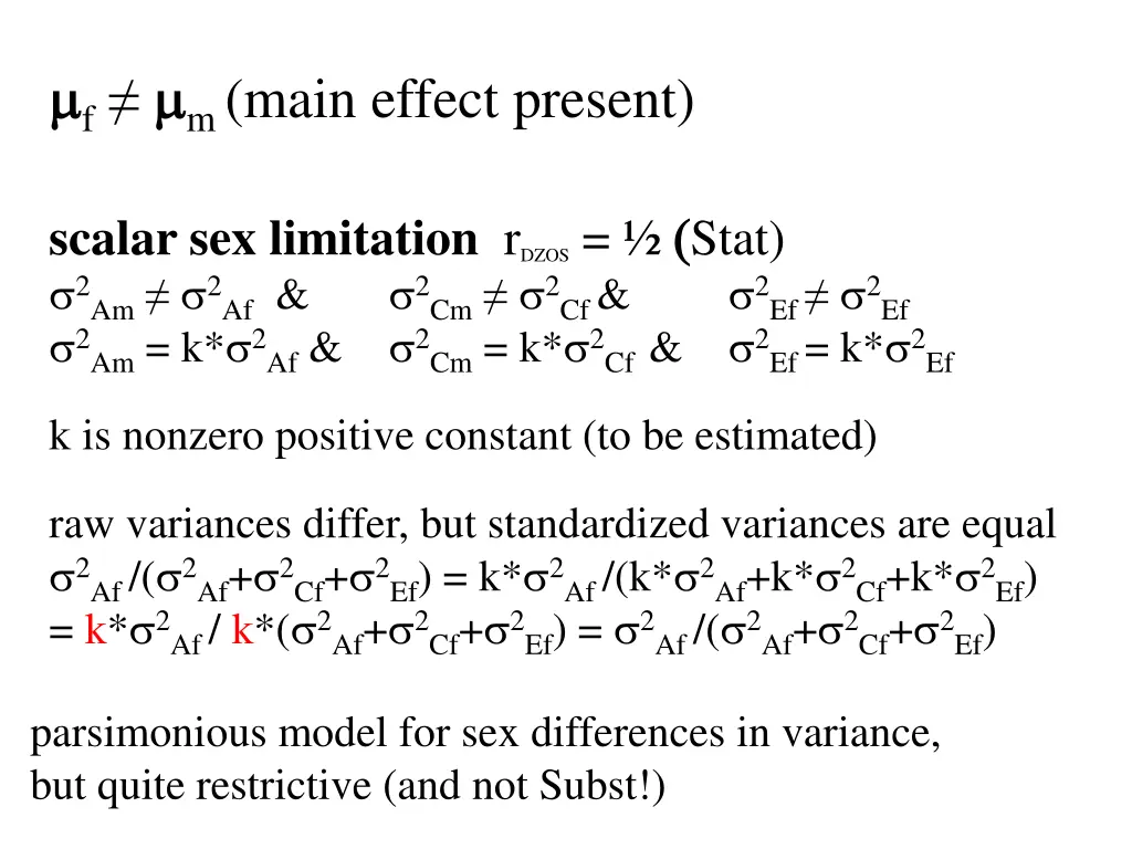 f m main effect present