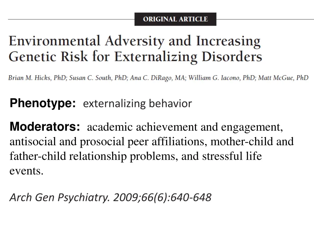 phenotype externalizing behavior