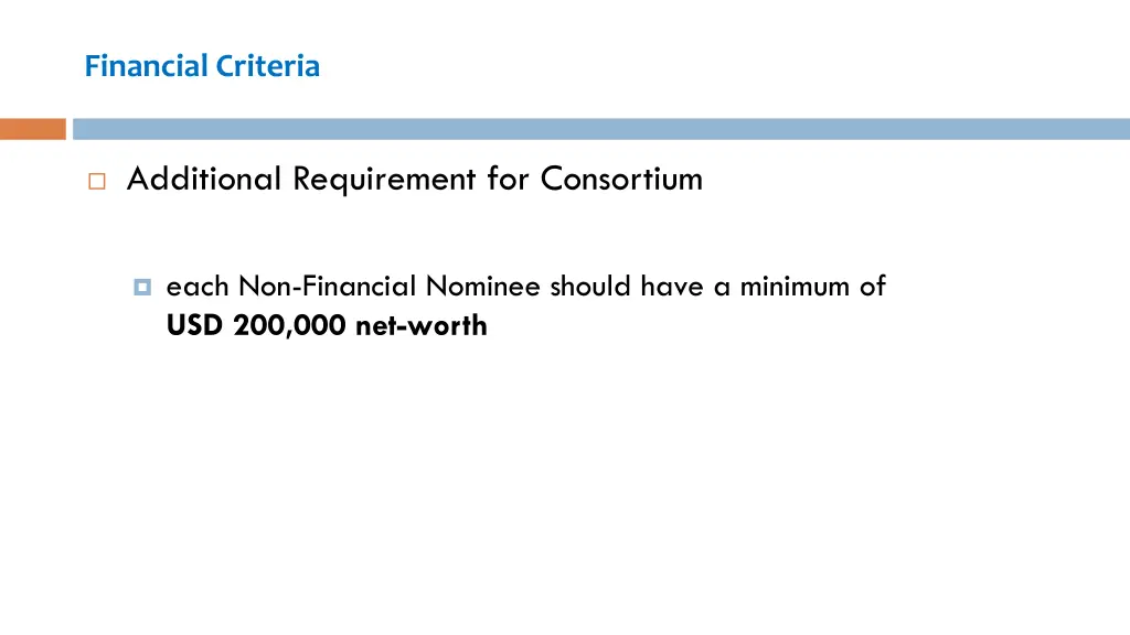 financial criteria 2