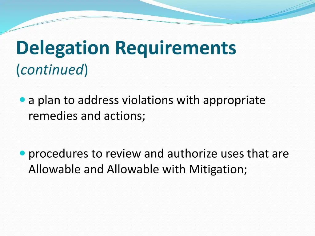 delegation requirements continued 1