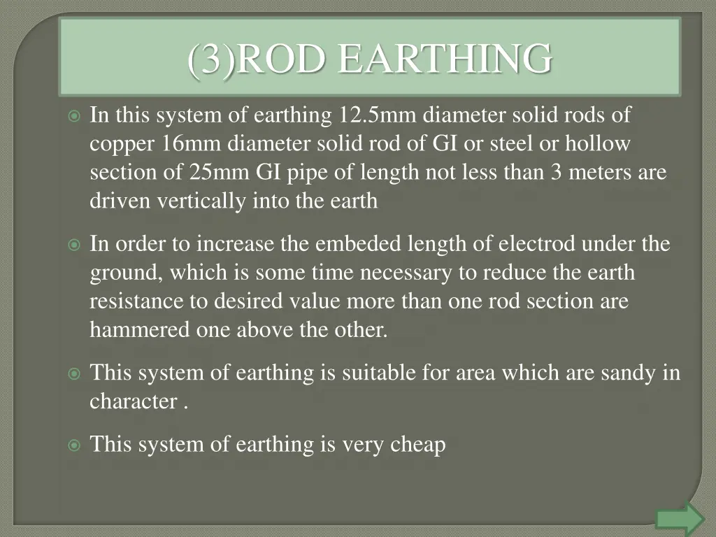3 rod earthing