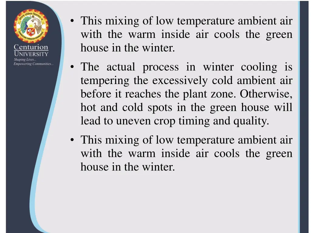 this mixing of low temperature ambient air with