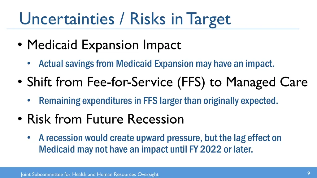 uncertainties risks in target