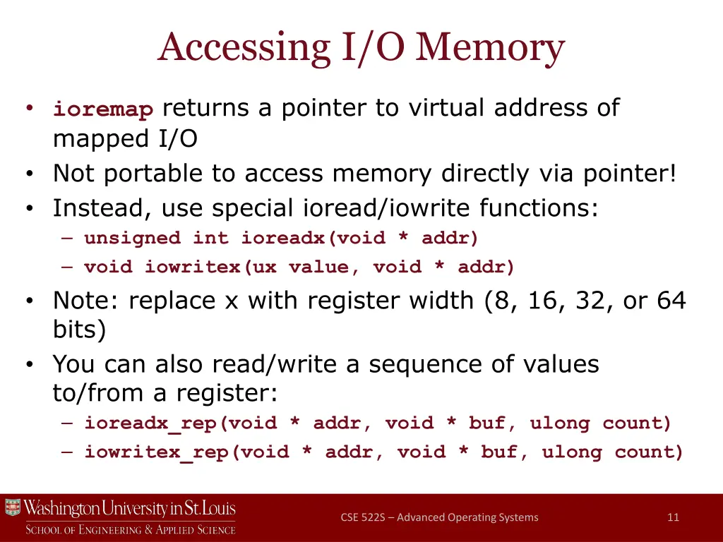 accessing i o memory