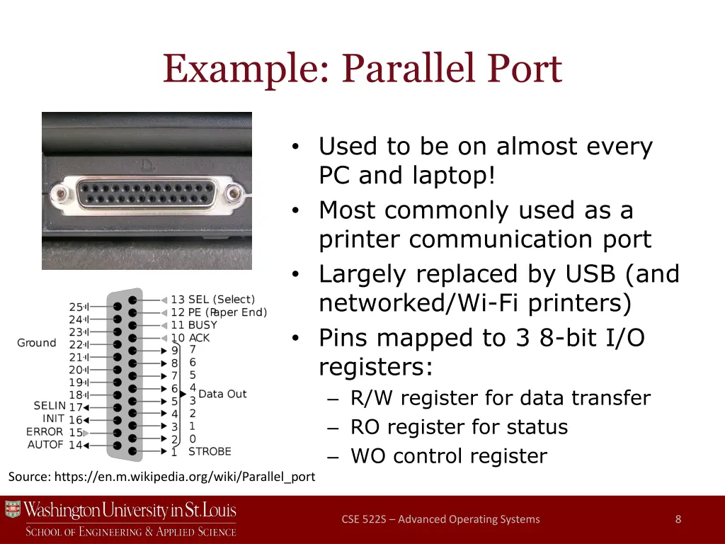 example parallel port