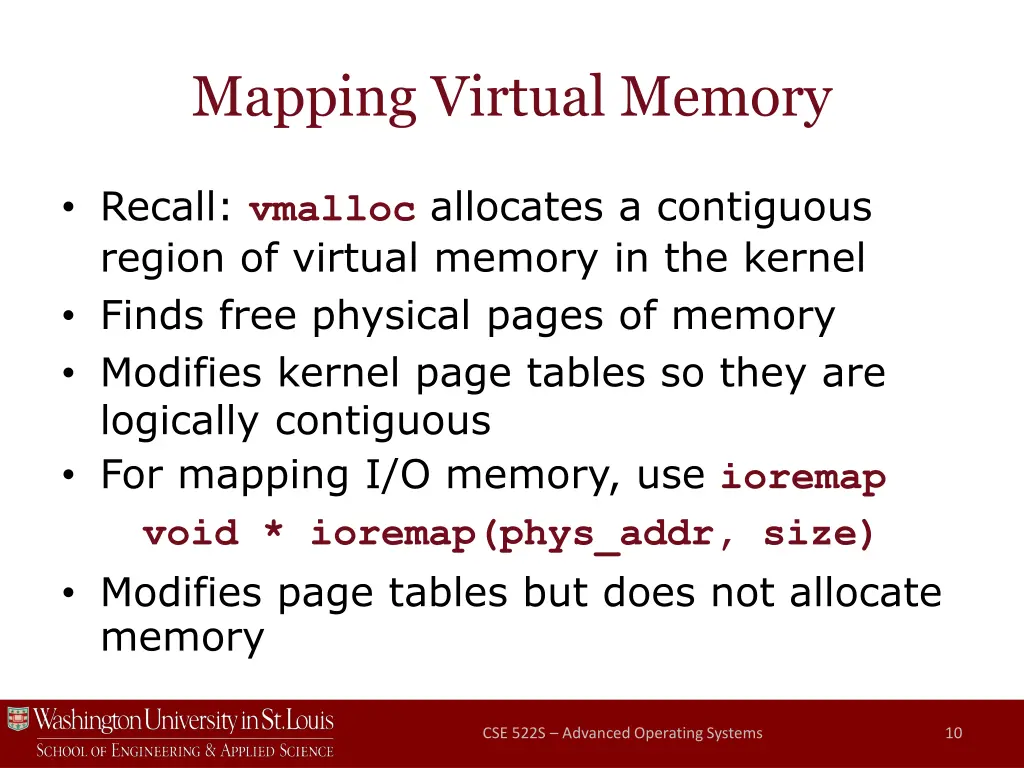 mapping virtual memory