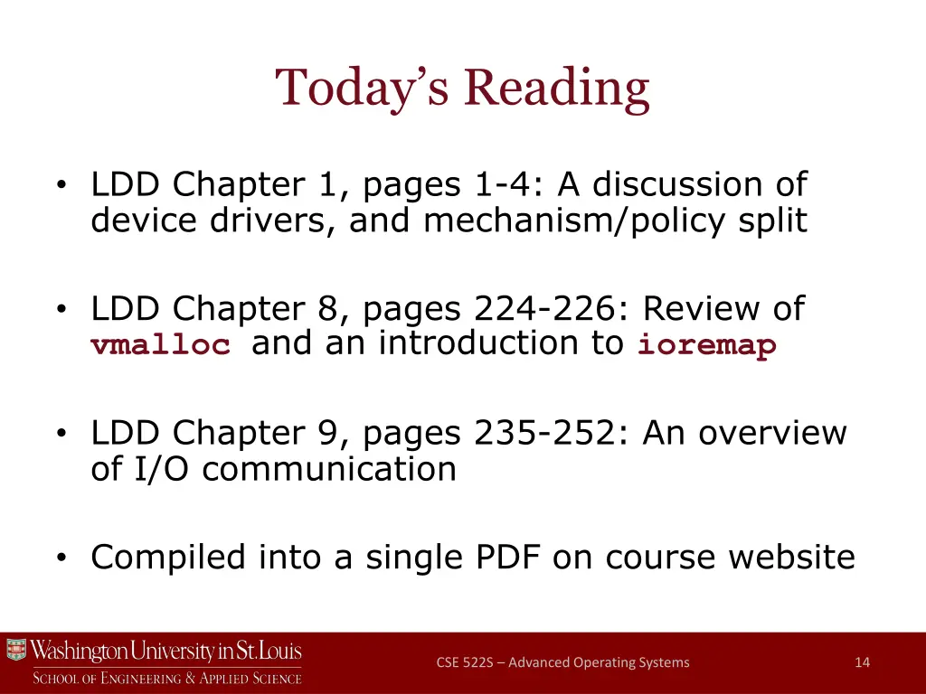 today s reading