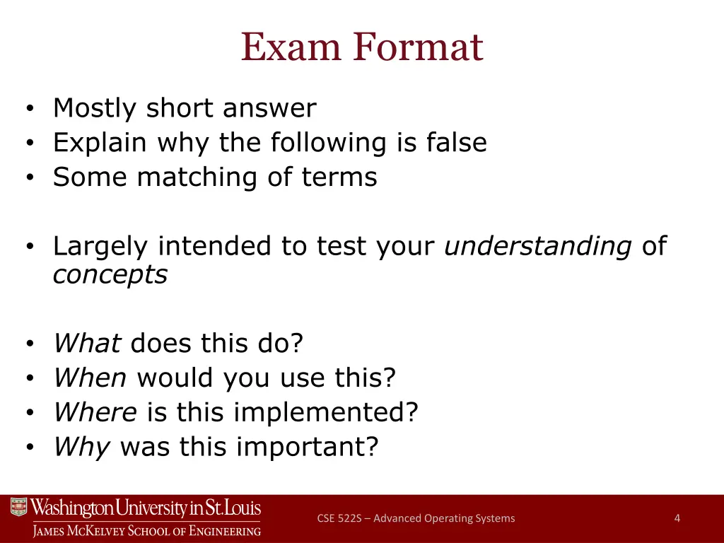 exam format