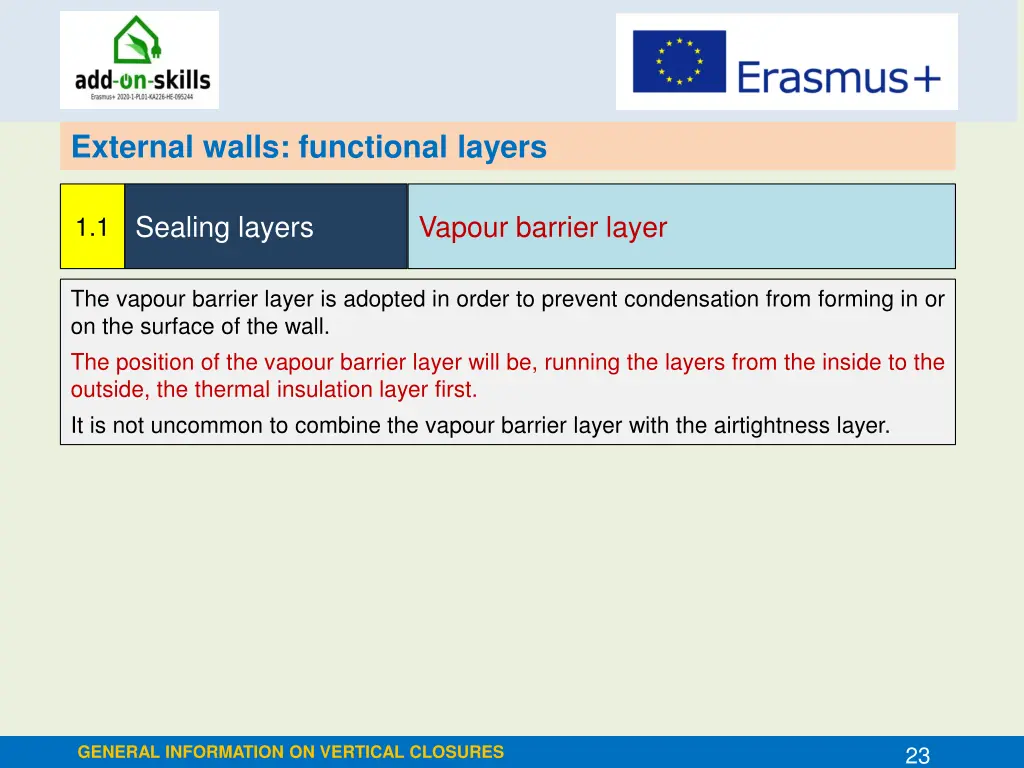 external walls functional layers 1