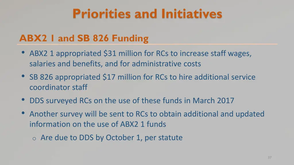 priorities and initiatives 1