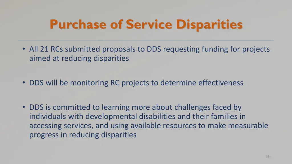 purchase of service disparities 2