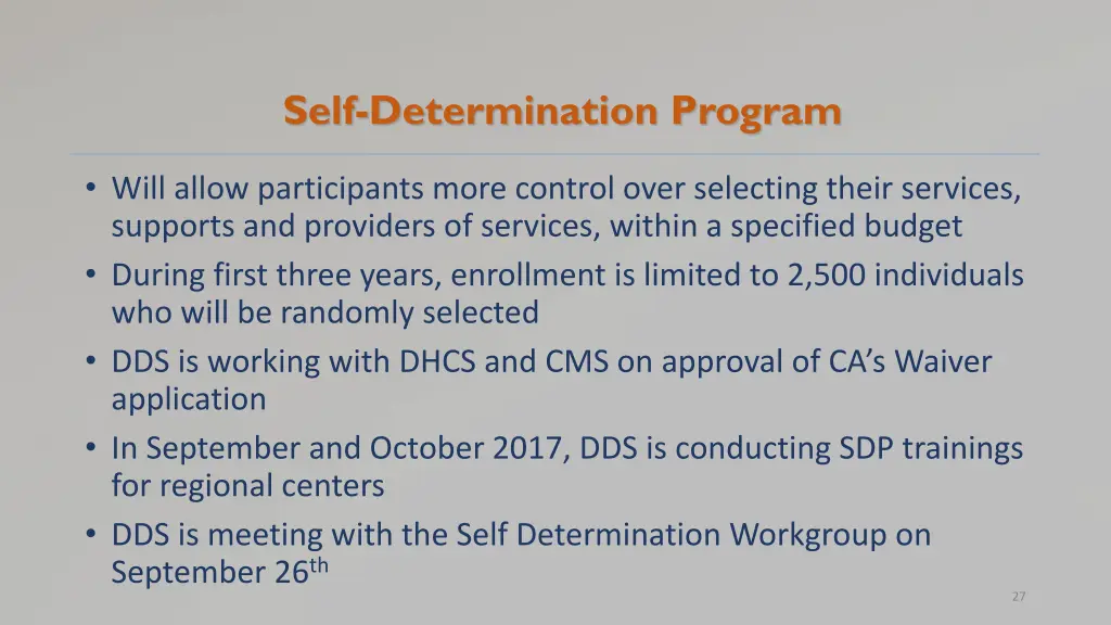 self determination program