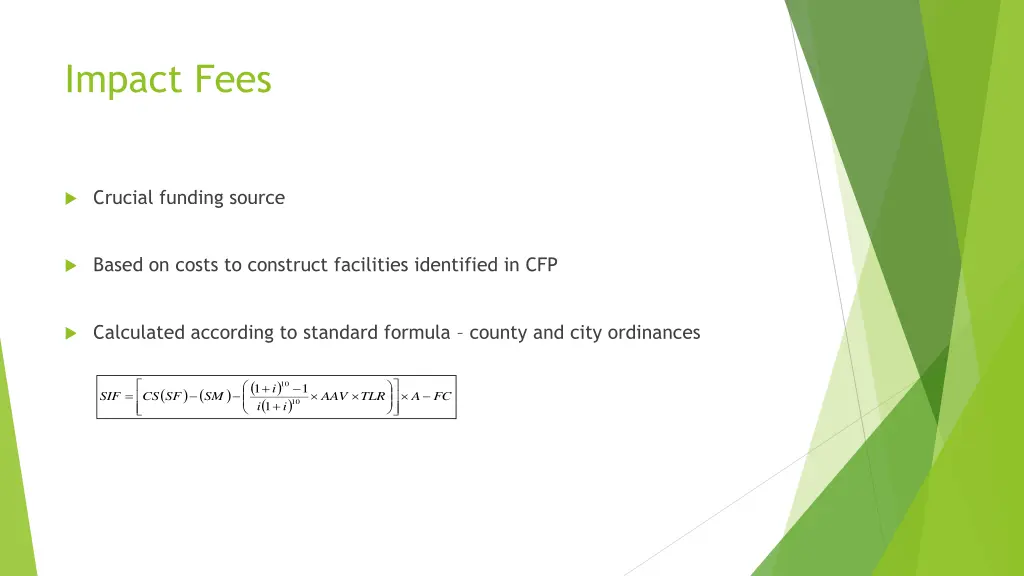 impact fees
