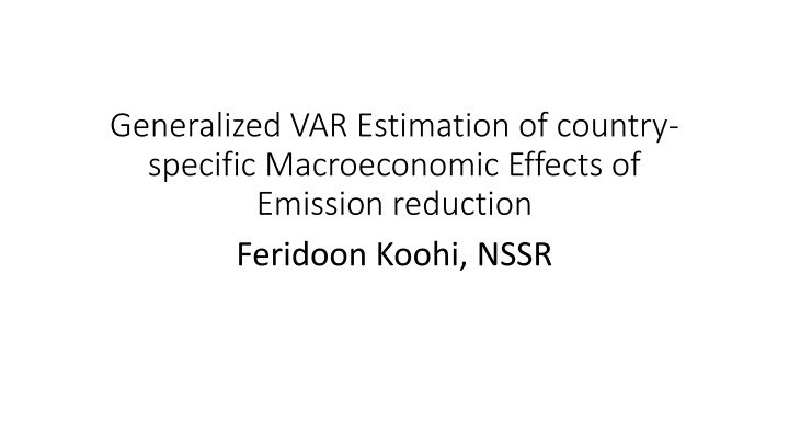 generalized var estimation of country specific