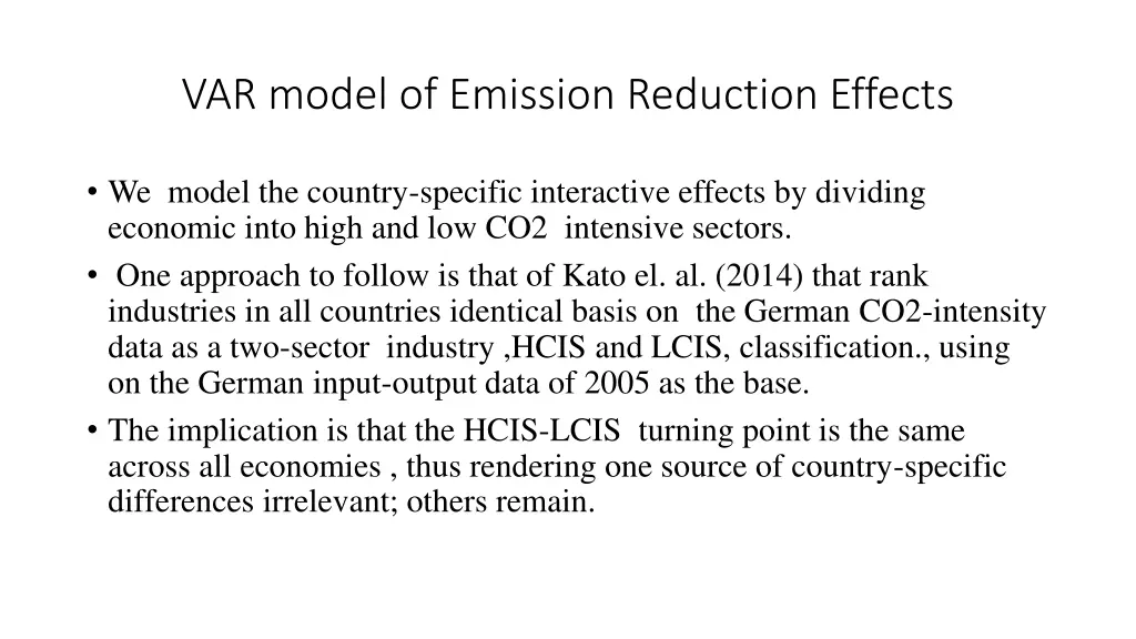 var model of emission reduction effects 1