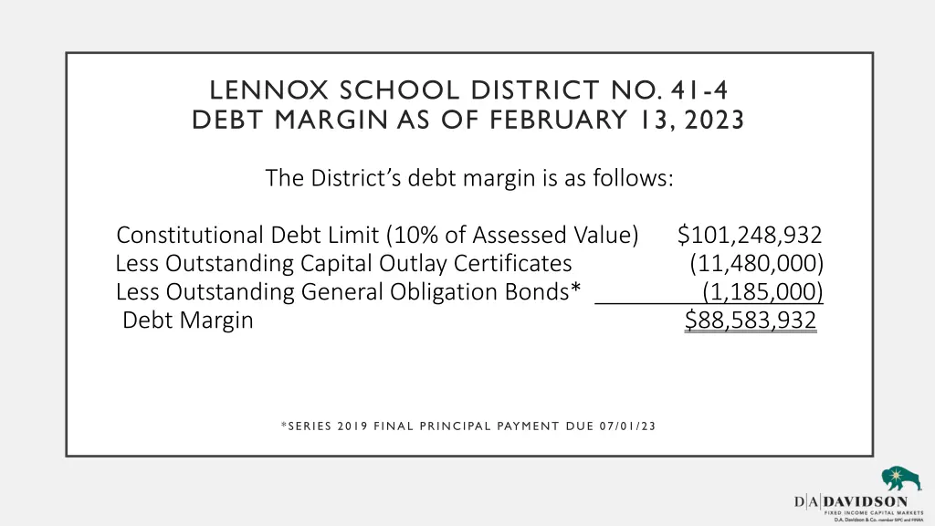 lennox school district no 41 4 debt margin
