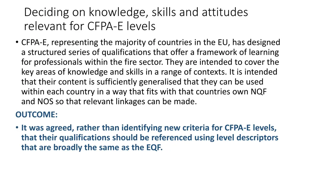 deciding on knowledge skills and attitudes