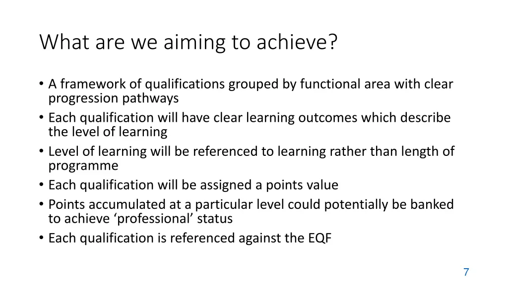 what are we aiming to achieve