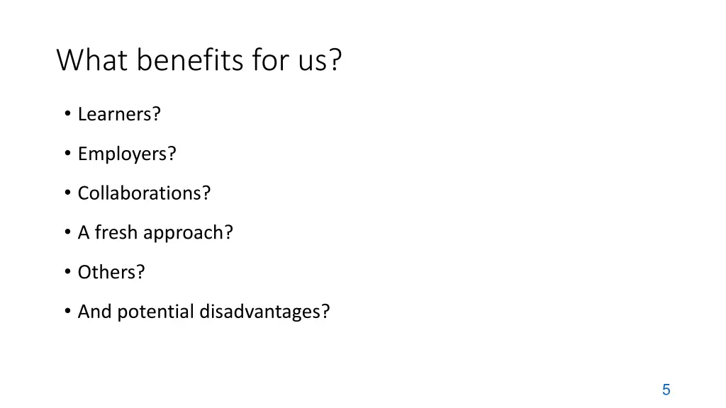 what benefits for us