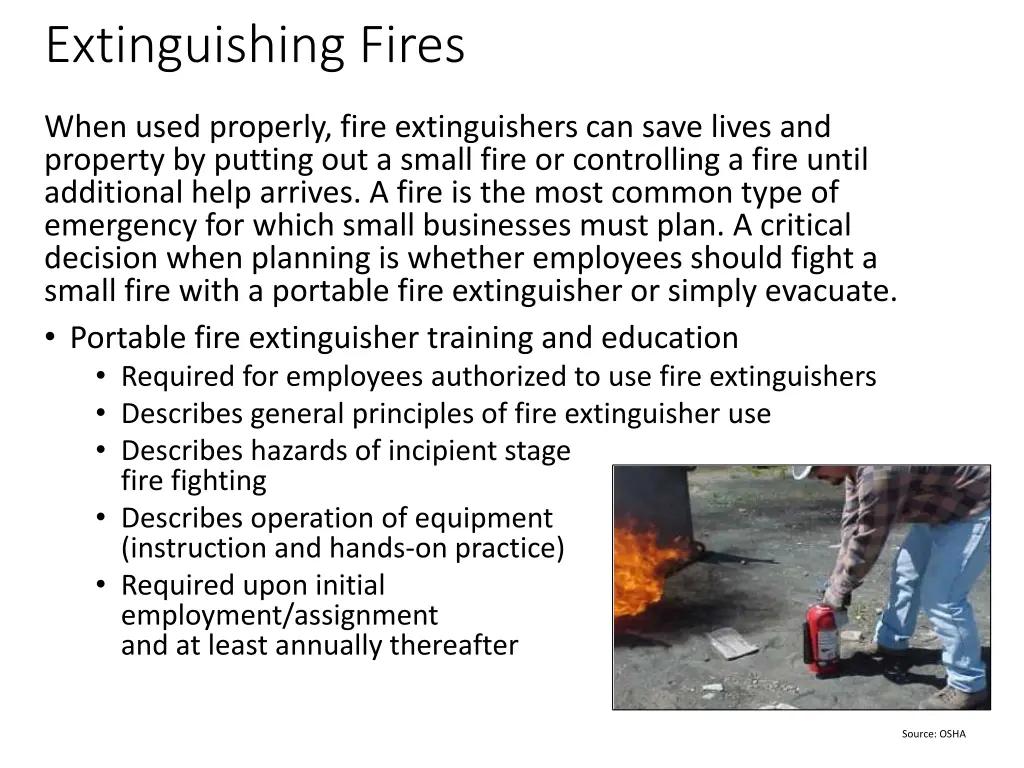 extinguishing fires