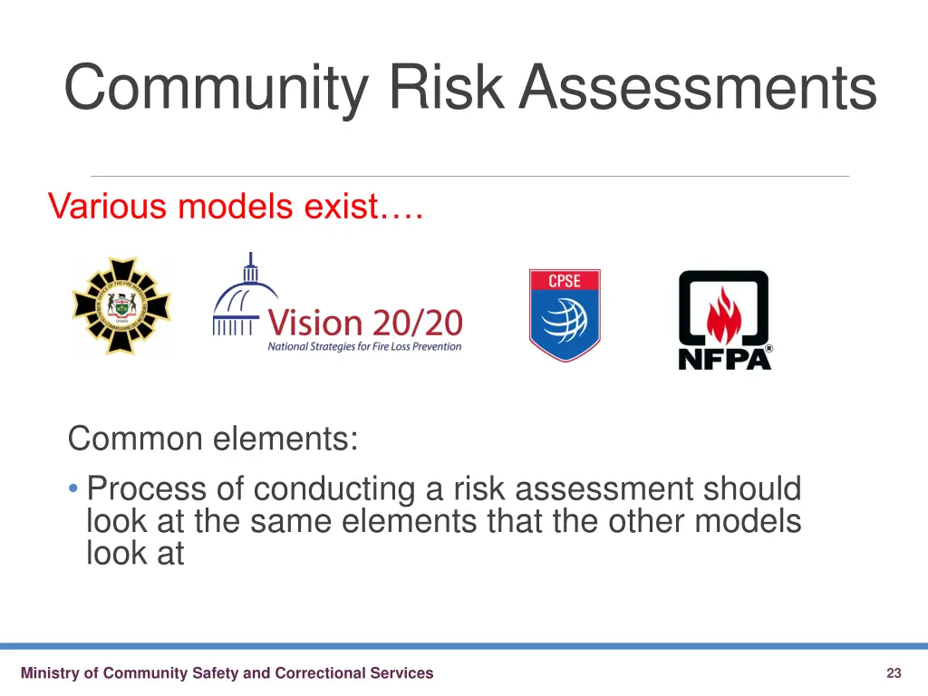 community risk assessments
