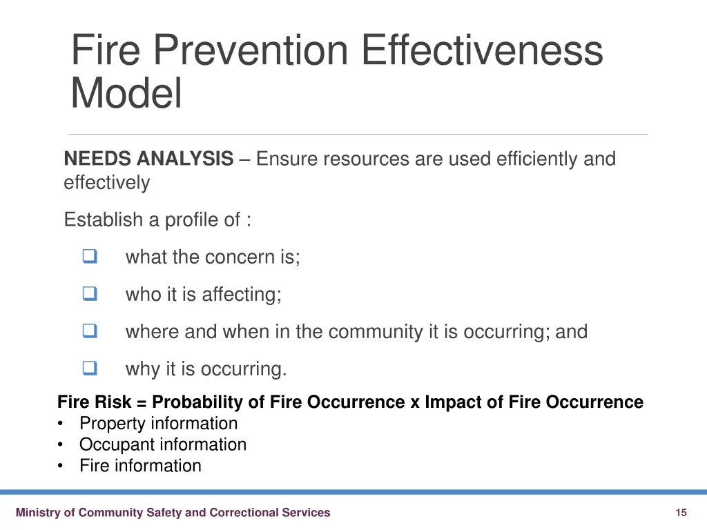 fire prevention effectiveness model