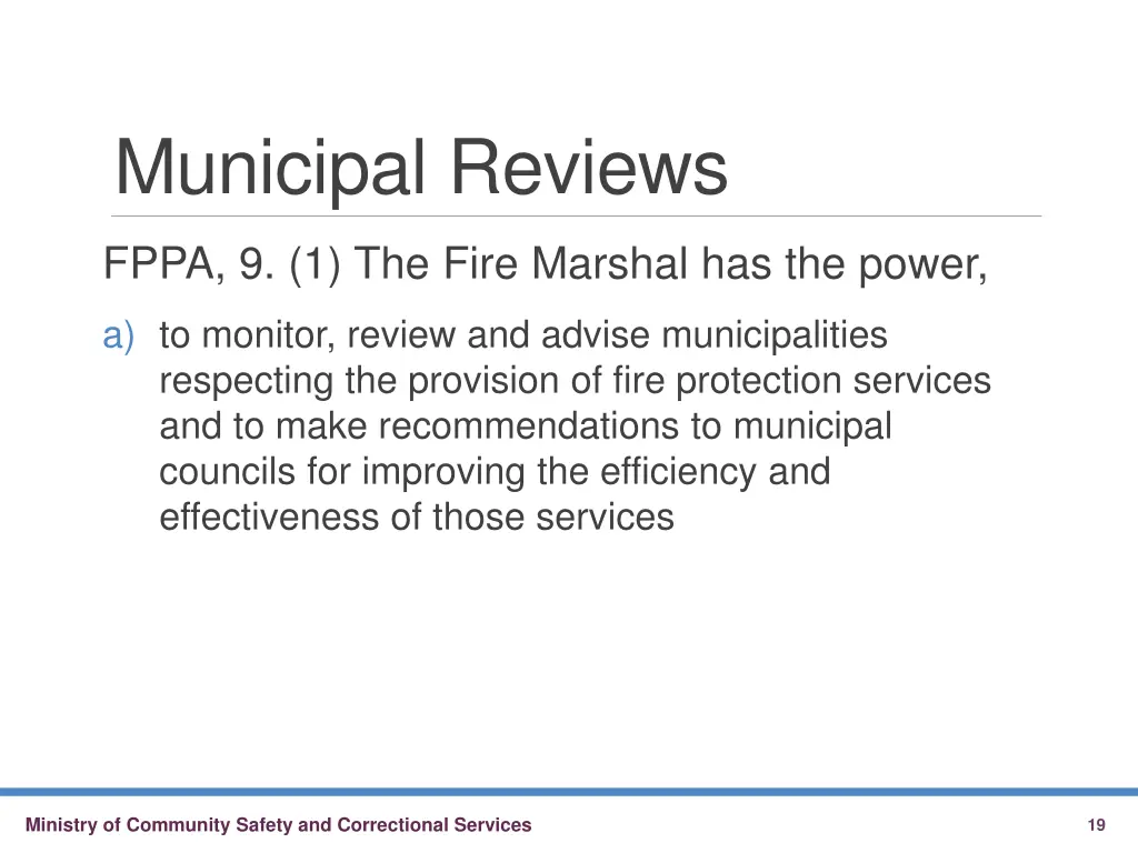 municipal reviews
