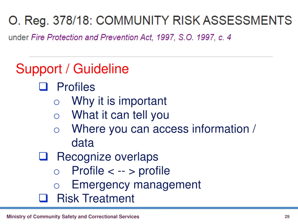 support guideline