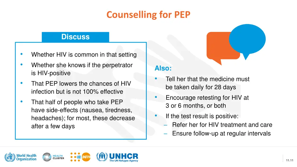 counselling for pep