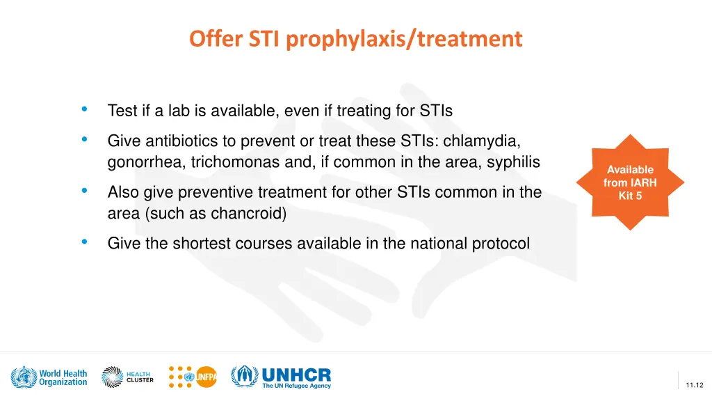 offer sti prophylaxis treatment