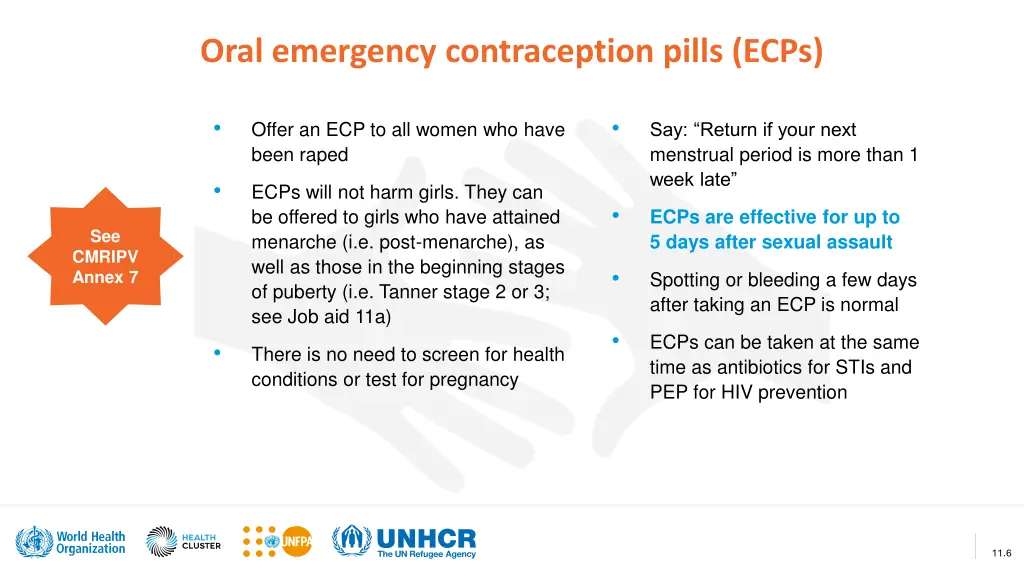 oral emergency contraception pills ecps