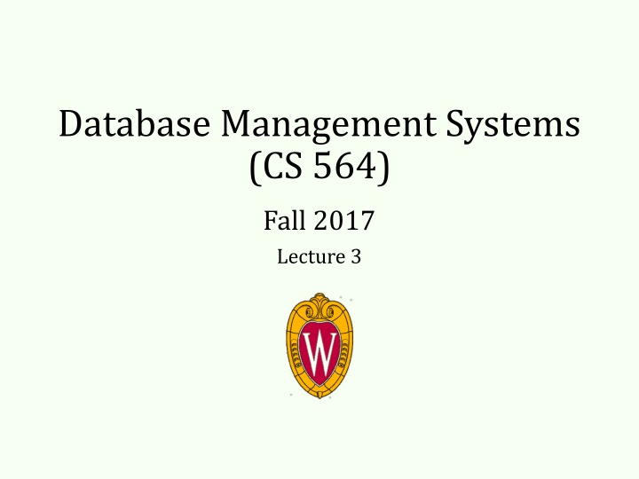 database management systems cs 564
