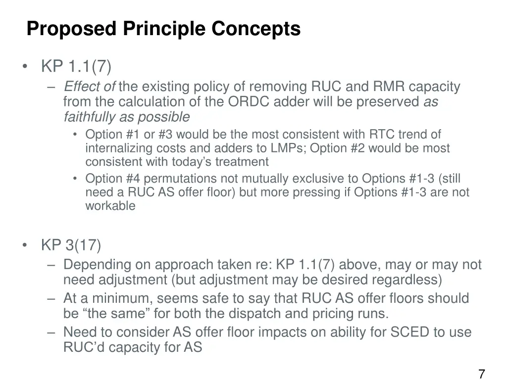proposed principle concepts